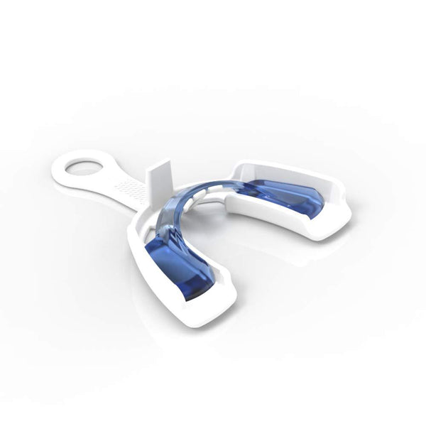 Nighttime dental guard with custom-fit tray for teeth protection