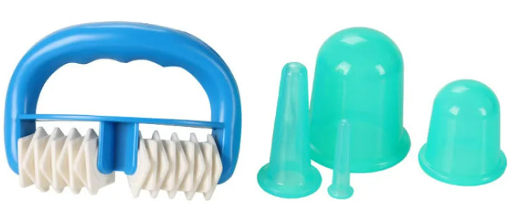 5-in-1 vacuum cupping therapy set | Vacuum roller cupping massager | Anti-cellulite cupping device | Body slimming massage cups | Cupping therapy massage kit | Circulation booster