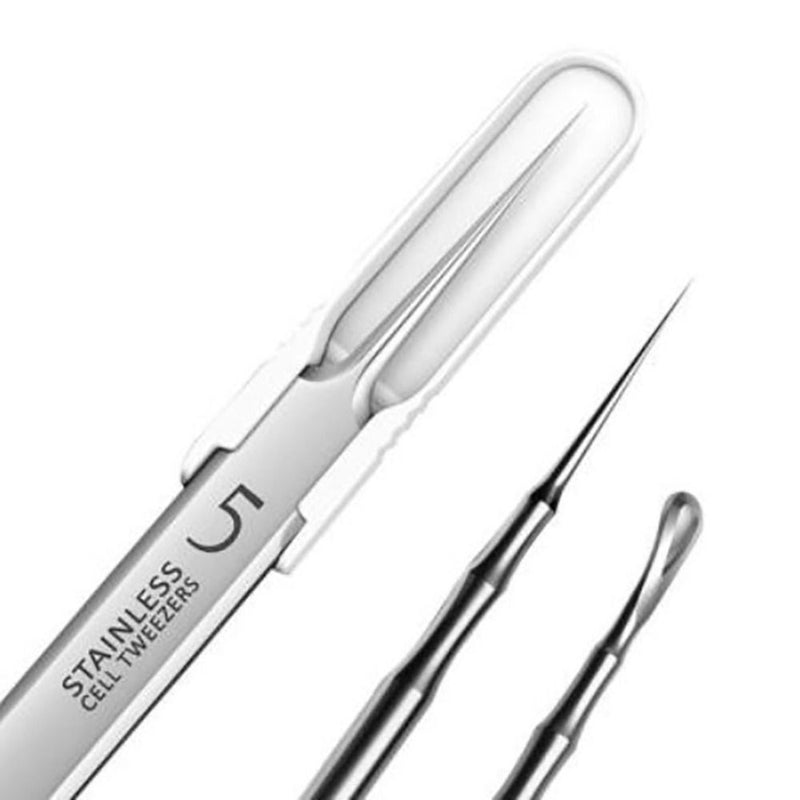 8pcs skin care extraction tool kit, blackhead remover kit, acne removal tool set, professional pimple extractor, stainless steel acne tools, beauty salon extraction kit