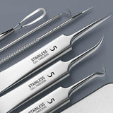 8pcs skin care extraction tool kit, blackhead remover kit, acne removal tool set, professional pimple extractor, stainless steel acne tools, beauty salon extraction kit