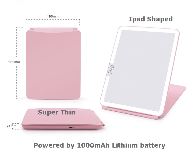 Multifunctional LED makeup mirror with adjustable lighting