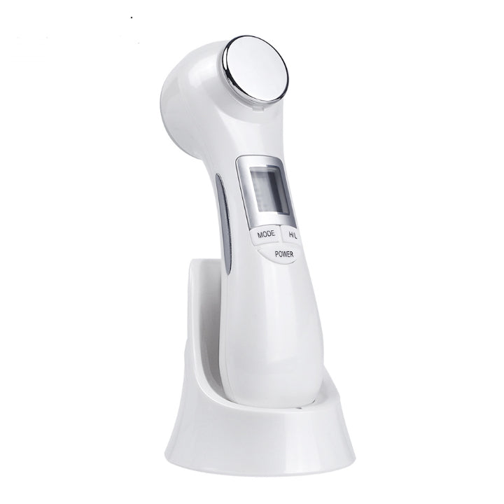 Portable LED light therapy facial massager for anti-aging