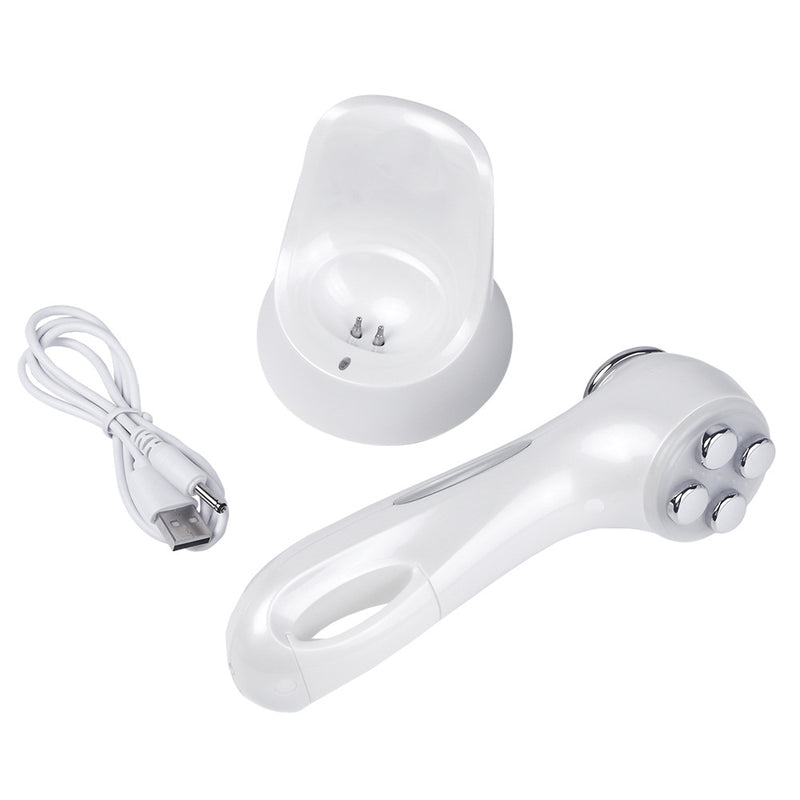 Portable LED light therapy facial massager for anti-aging