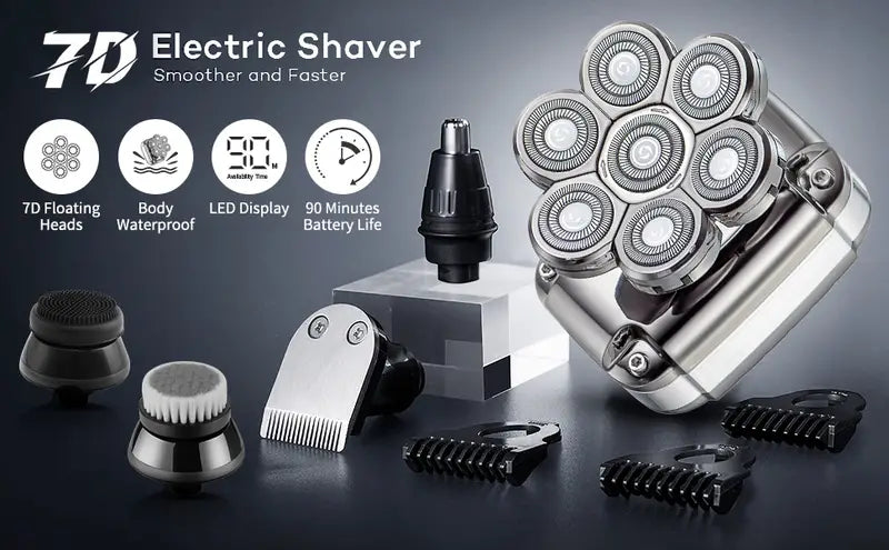 Wet and dry electric bald shaver