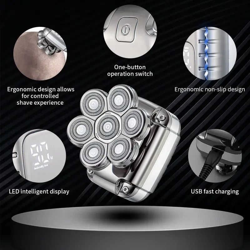 Waterproof men’s grooming head shaver