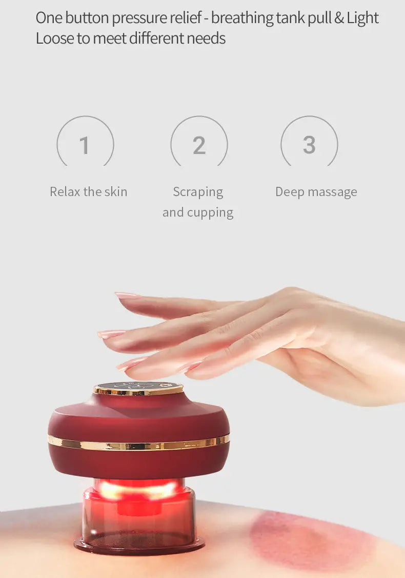 Electric cupping therapy massager | Red light cupping device | Vacuum cupping massager | Portable cupping therapy machine | Rechargeable cupping device | Pain relief cupping massager | Muscle recovery cupping therapy | Deep tissue cupping device | Smart cupping therapy massager
