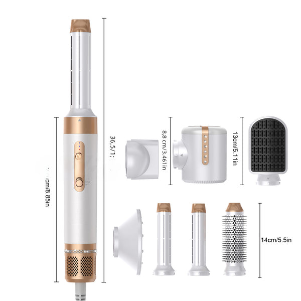 7-in-1 hot air styling brush | Multi-functional hair dryer brush | Salon blowout brush | Hair curling and straightening tool | Volumizing dryer brush | Professional hot air styler | All-in-one hair brush dryer
