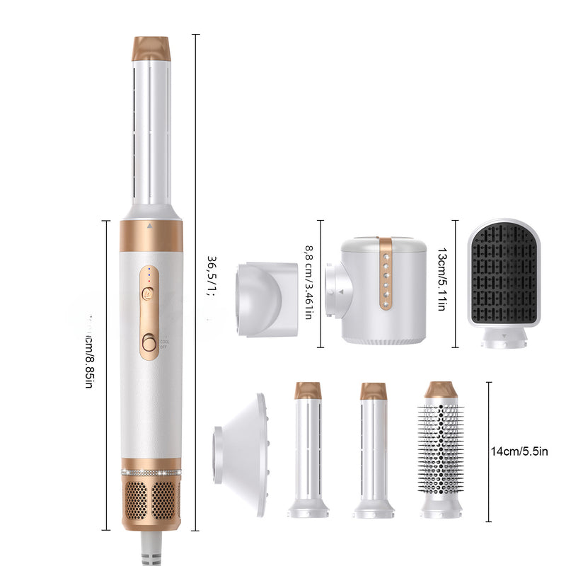 7-in-1 hot air styling brush | Multi-functional hair dryer brush | Salon blowout brush | Hair curling and straightening tool | Volumizing dryer brush | Professional hot air styler | All-in-one hair brush dryer
