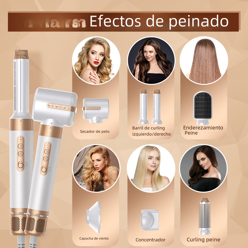 7-in-1 hot air styling brush | Multi-functional hair dryer brush | Salon blowout brush | Hair curling and straightening tool | Volumizing dryer brush | Professional hot air styler | All-in-one hair brush dryer