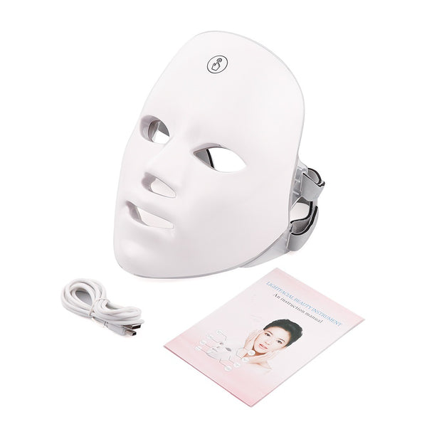 Skin rejuvenation facial beauty device with LED light therapy