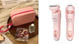Pink electronic device with a case on a wooden surface