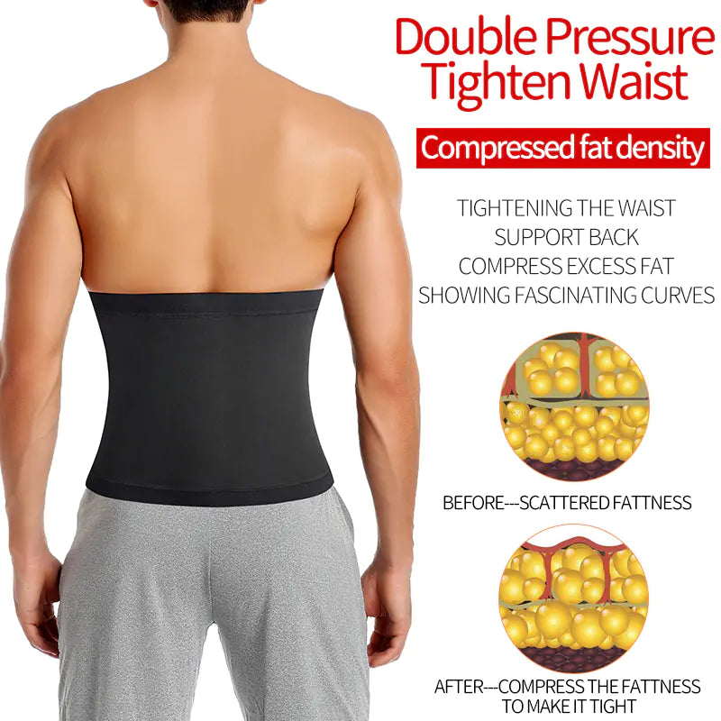 Men's Sauna Body Shaper Waist Trainer Slimming Belt - Side View