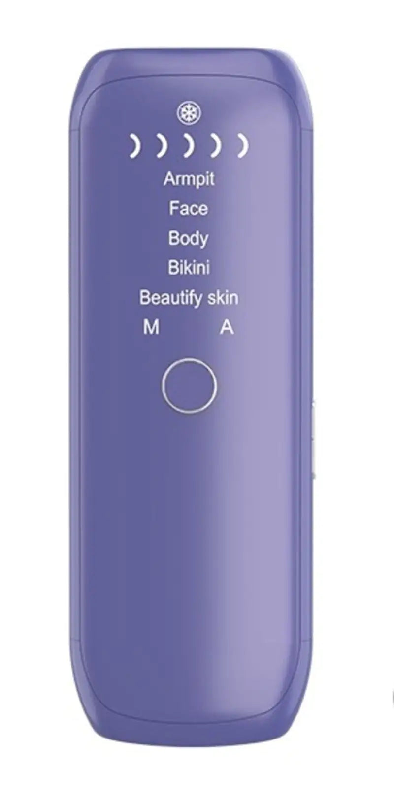 Purple electronic device with control buttons on a white background