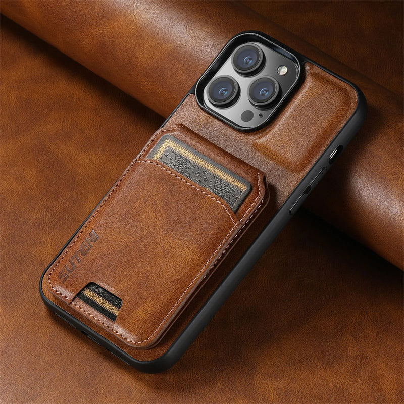 CardGuard leather phone case | Leather wallet phone case | Slim leather phone case with card holder | Stylish phone case | Luxury leather phone case | Shockproof leather phone cover | Minimalist phone wallet case |